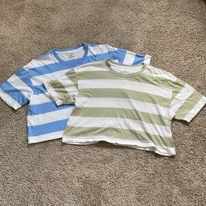 2 piece bundle Hollister striped crop top T shirts